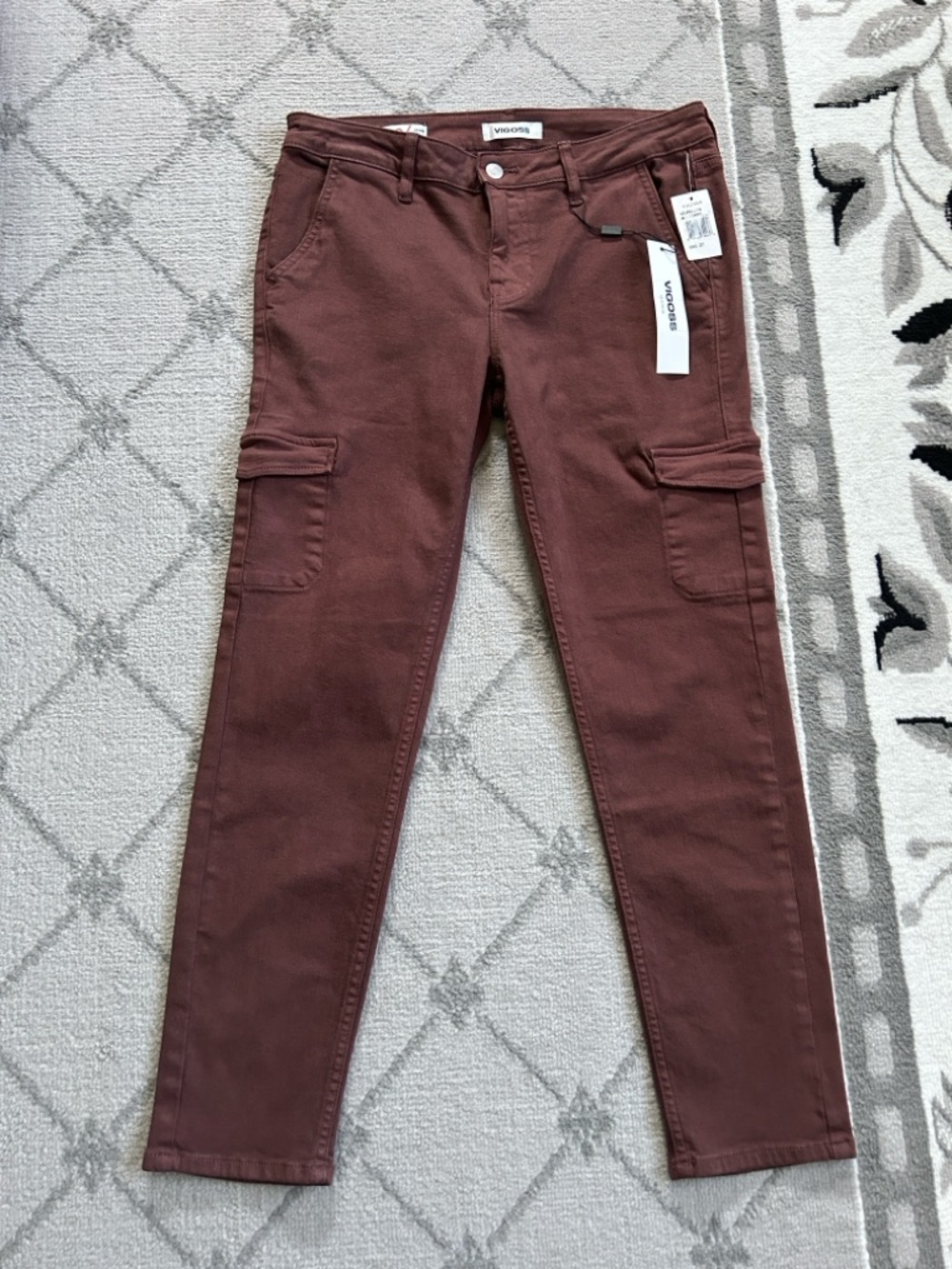 VIGOSS Women's Karley Cargo Skinny Jeans Mullberry